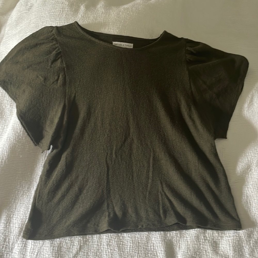 Madewell Texture & Thread Olive Top